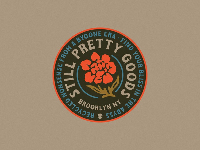 Still Pretty Rose Badge Lockup Thing roses branding logo lockup font vintage badge flower