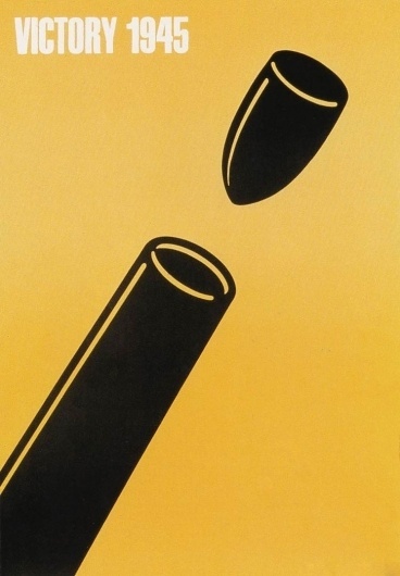 Shigeo Fukuda : Design Is History #shigeo #fukuda #yellow #poster #victory #1945