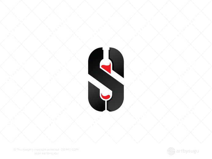 Letter S And Wine Negative Space Logo for Sale s logo wine logo ready made logo premade logo unused logo logoground logoforsale logodesign vector symbol morden logotype icon logo illustration design branding