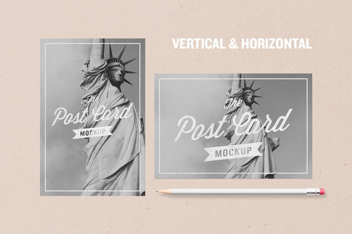 Minimal Postcard Mockup PSD