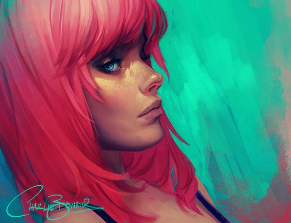 Neon by Charlie Bowater on deviantART #charlie #colour #girl #bowater