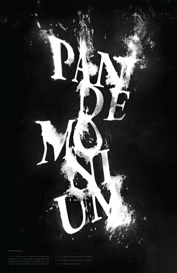 Word Experiment: Pandemonium #type #poster #ink