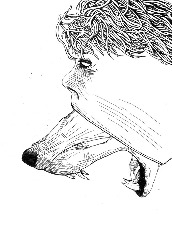 lupus for TEMA magazineÂ (movie quot.) #movie #lupus #tema #cover #illustration #bw #magazine