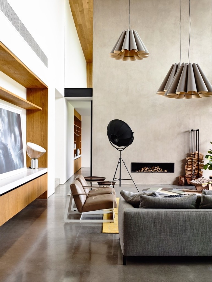 Concrete House Provide Strong Visual Connections Between Levels