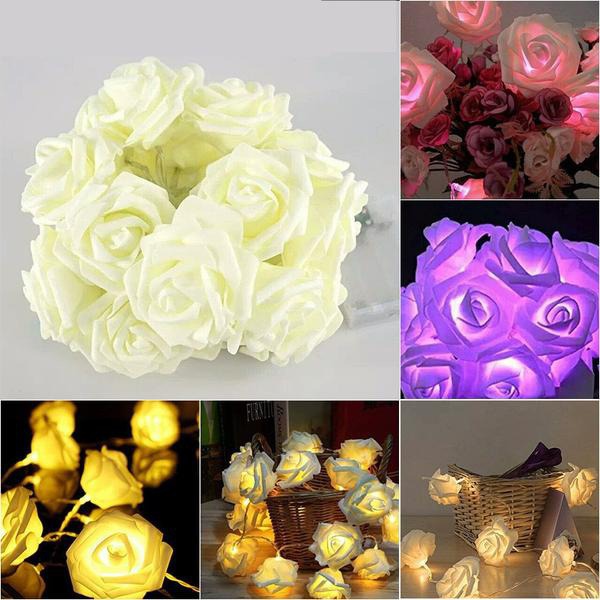 1.5M 10 Roses Flower Garland LED Holiday String Lights Christmas Decorations for Home Christmas Tree New Year Decoration Battery