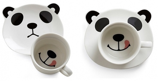Panda Smile on Your Face Mug Set | Design | Gear #tongue #plate #panda #mug