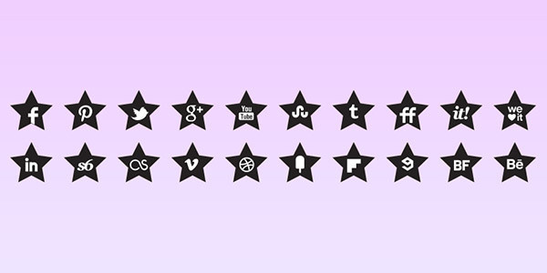 Black Stars Icons Set