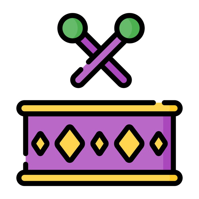 See more icon inspiration related to drum, instrument, music and multimedia, drumsticks, percussion instrument, musical instrument, orchestra, musical and music on Flaticon.