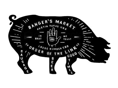 Dribbble - Banger's Restaurant Signage by Curtis Jinkins #branding #sign #illustration #custom #signage #type
