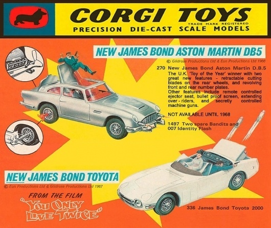 Illustrated 007 - The Art of James Bond: Corgi Display Sign #packaging #bond #james #film #movies