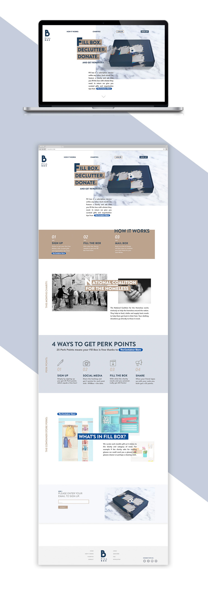 Conceptual website layout for non-profit.