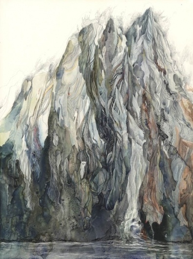 The Monk : Yevgeniya Draws #mountain #line #drawing