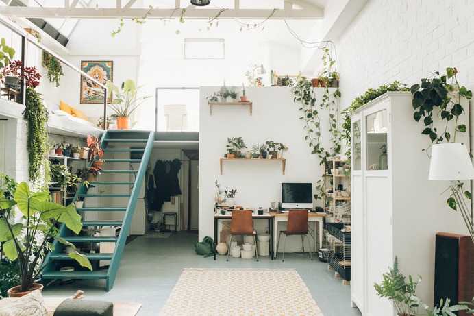 The plant-filled ceramics studio of Studio Hear Hear in Amsterdam.