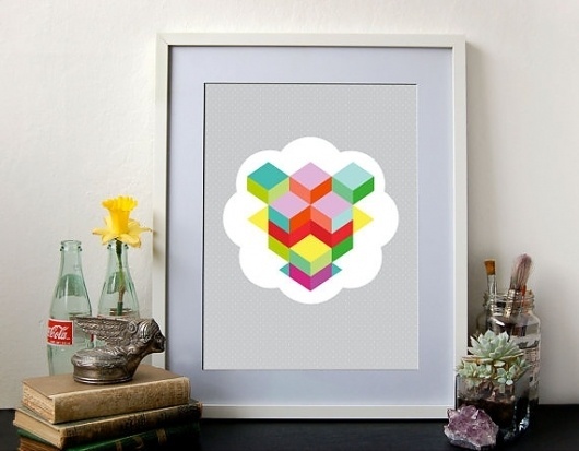 Geometric Art Print Wall Art Optical Geo Cloud by littlejoisel #cloud #print #optical #geometric