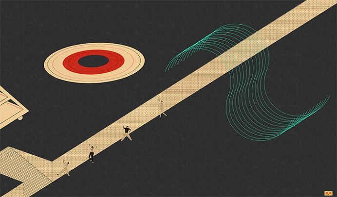 space, abstract, shape, circles, geometry