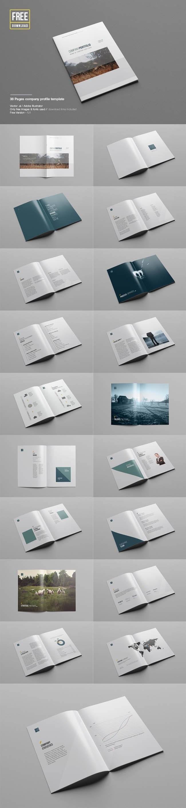 Free 38 Pages Company Profile Template