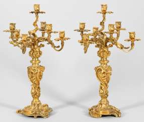 Pair of large and representative of the Rococo splendor of girandoles