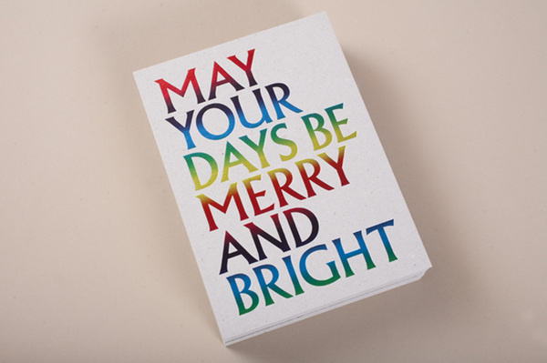 Merry and Bright Holiday Card #card #stamp #rainbow #foil