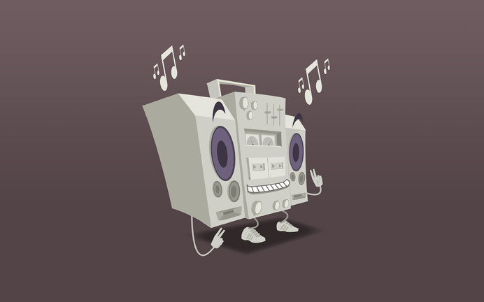 Play that funky music - Eigen werk - Maan Concept en Creatie #jaspervangrunsven #vector #ghettoblaster #illustration #music