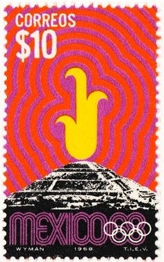 #mexico #olympics #modernism #postage stamp #stamp #postage #optical art