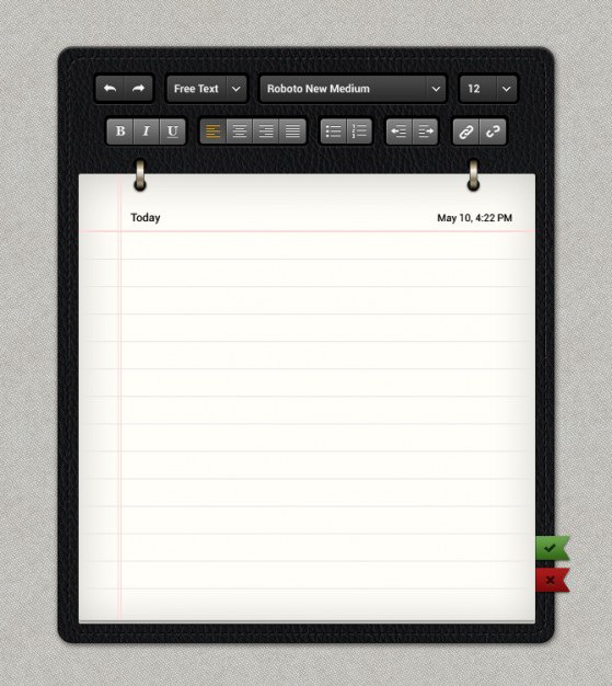 Classic notepad template psd with text options Free Psd. See more inspiration related to Design, Template, Font, Text, Psd, Software, Leather, Classic, Memo, Notepad, Link, Material, Interface, Options, Task, Size, Vertical, Personalized, Typeface, Interface design and Alignment on Freepik.
