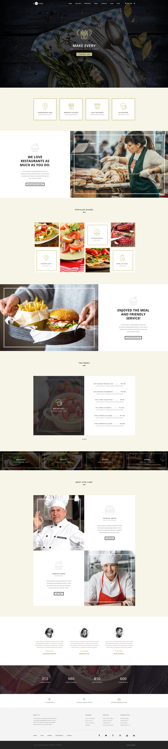 H-Code #Responsive & #Multipurpose #OnePage and #MultiPage #Template For #Restaurant by #ThemeZaa http://goo.gl/ygs4kX