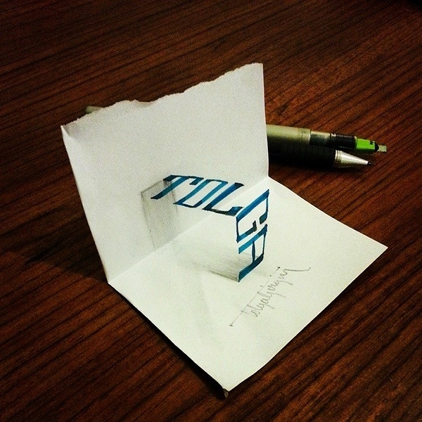 Nathan Shinkle - betype: 3D Lettering with Parallelpen by Tolga... #type #shadow
