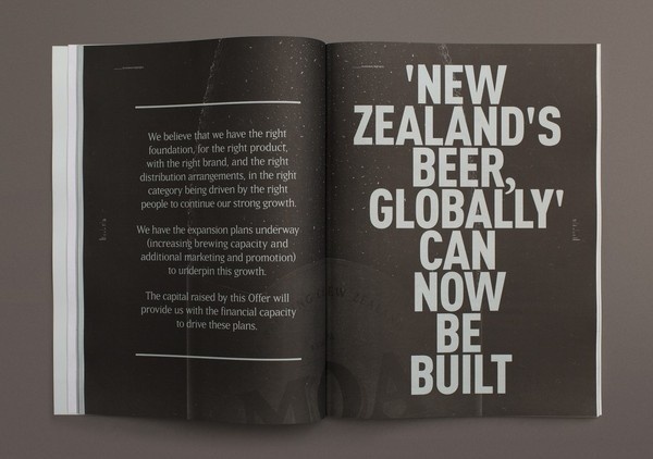 Best Awards One Design. / Moa Brewing Co Investment Statement #design #graphic