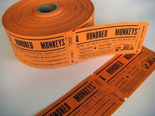 A Hundred Monkeys : mCroxton Design #card #business #ticket