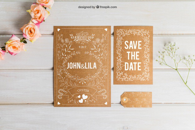 Cardboard wedding set Free Psd. See more inspiration related to Flower, Wedding, Mockup, Wedding invitation, Floral, Invitation, Cover, Card, Love, Template, Paper, Wedding card, Tag, Invitation card, Cute, Letter, Roses, Stationery, Elegant, Mock up, Save the date, Date, Marriage, Romantic, Engagement, Botanical, Beautiful, Up, Cardboard, Save, Flower card, Petals, Set and Mock on Freepik.