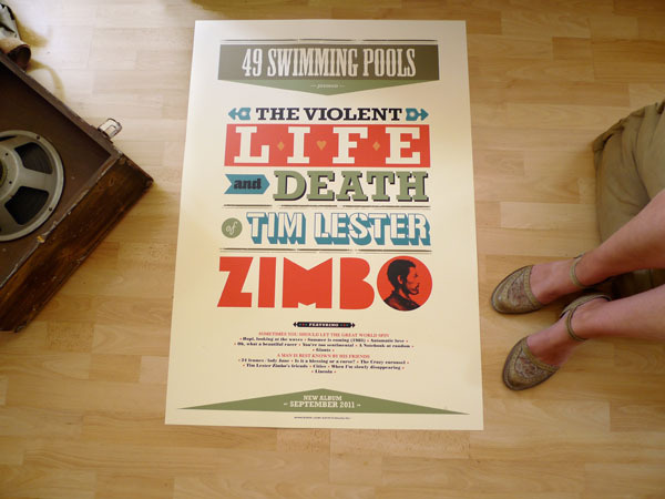 Affiche Dezzig 49 Swimming Pools by Pascal Blua - 2011 #silkscreen #rock #graphic #screenprint #french #poster