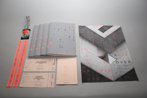 Crossover Festival on the Behance Network #white #branding #invitation #pink #book #black #exhibition #identity #and #layout