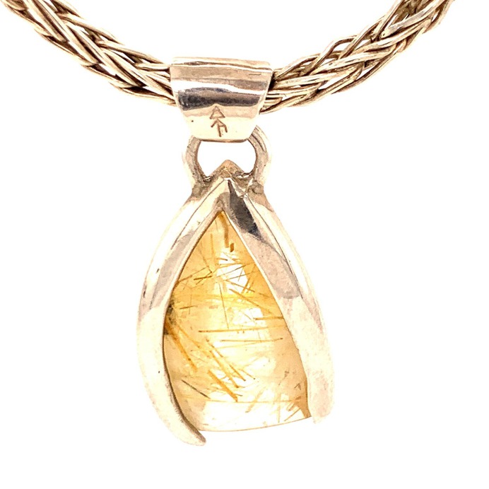 Rutile Citrine Quartz Pendant
