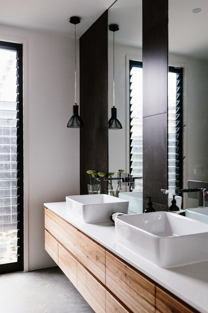 Pengejar Desain: Penataan Interior |  Aksen Hitam di Kamar Mandi #interior #design #decor #deco #decoration