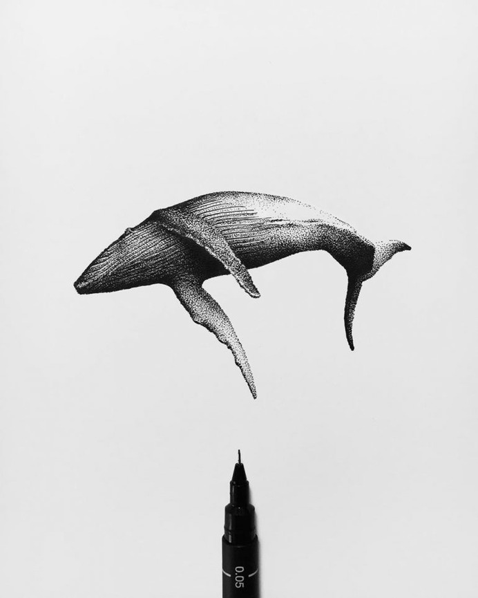 Free swimming (dotwork)