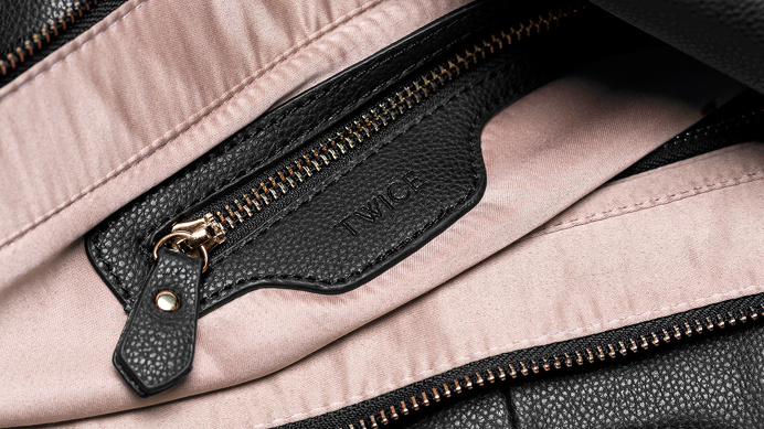 Twice Fashion branding packaging package design corporate identity brand logo logotype bag leather bags pink detail luxury china deluxe new