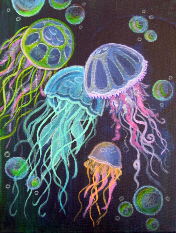 easy jellyfish painting & jellyfish paint by numbers #painting