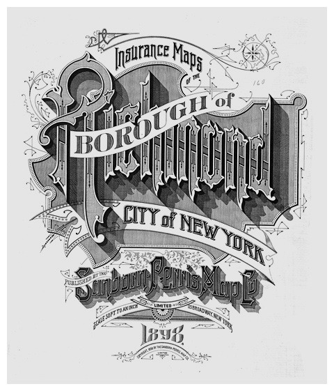 Sanborn Fire insurance map Borough of Richmond 1898 typography