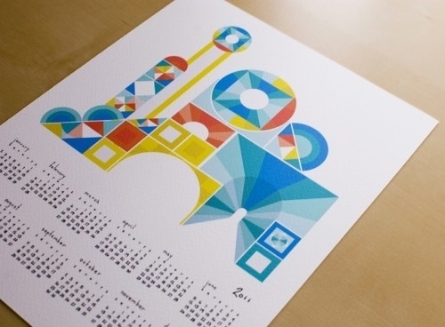 Oh So Beautiful Paper #geometry #primary #calendar #letterpress #colors #tigerfood