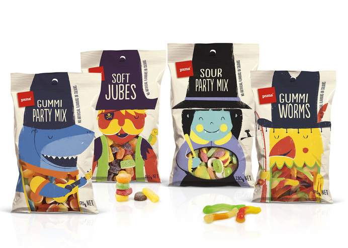 Pams Confectionery Range — The Dieline #packaging #confectionery #pams