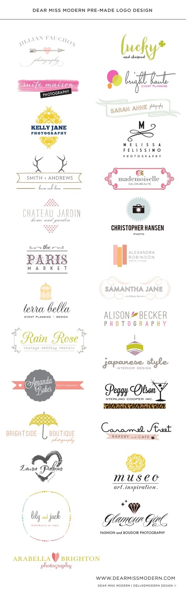 Dear Miss Modern Logos #logo #logotype #identity