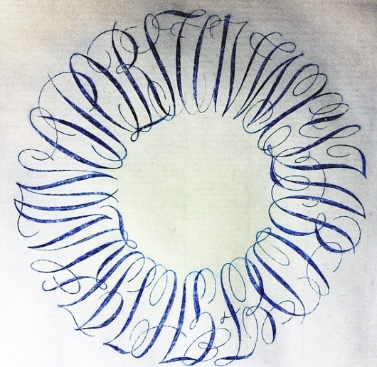 engraved-alphabet-artist-proof.jpg 570×555 pixels #calligraphy #blue #round #script