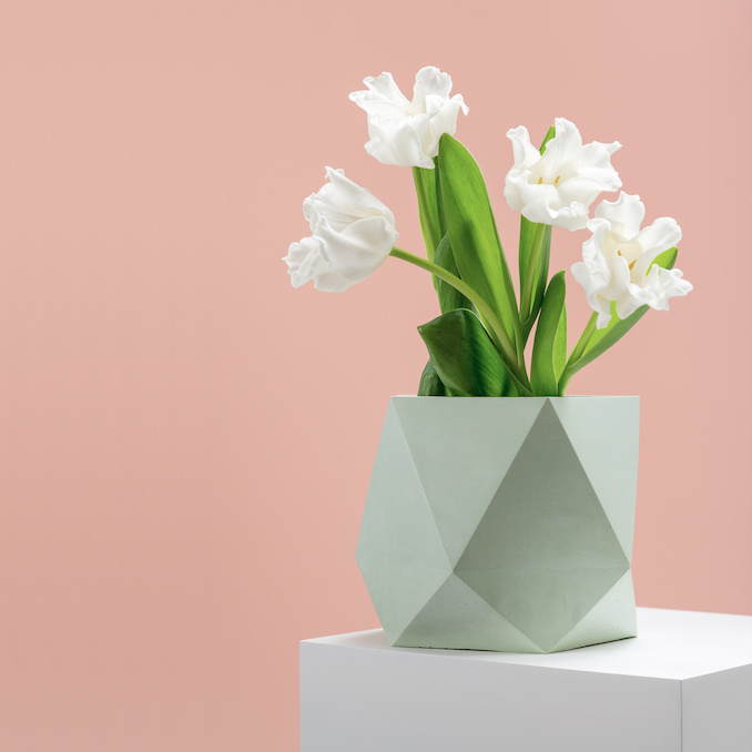 The Marble Shine Collection by frauklarer Presenting: triangulus large in mint #concrete #concretedesign #marble #design #productdesign #in