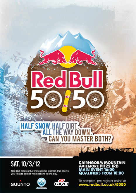 50 / 50 Brand #snow #dirt #red bull