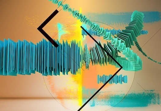 Audio in Final Cut Studio - Cover 2009 - semafore #sculpture #dimension #waveform #mint #direction #edit #blue #audio #light