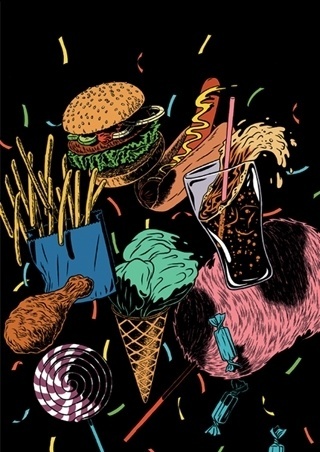Kristian Hammerstad Illustrator #hammerstad #fat #junk #food #illustration #kristian #boys #cola #bitch