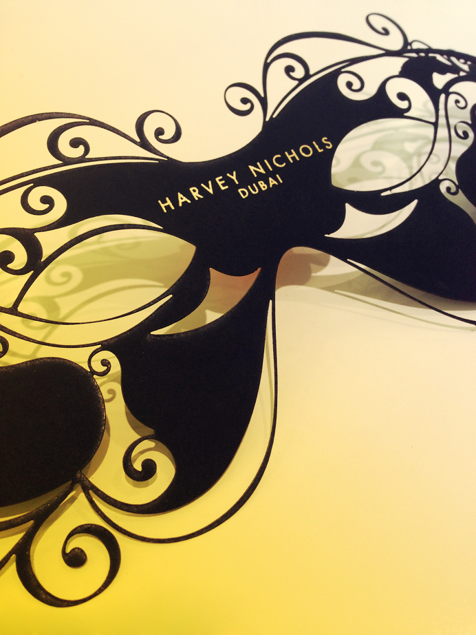 Gala Invite with laser-cur paper Mask #invite #print