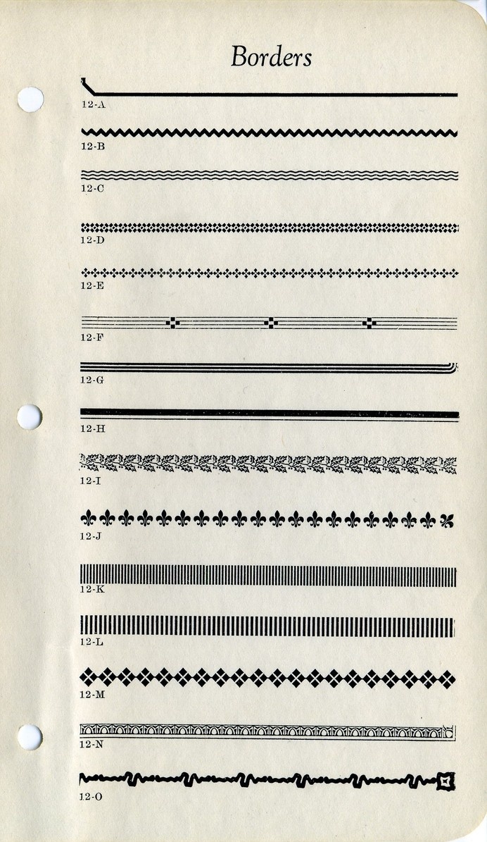 Type specimen of borders. #type specimen #type