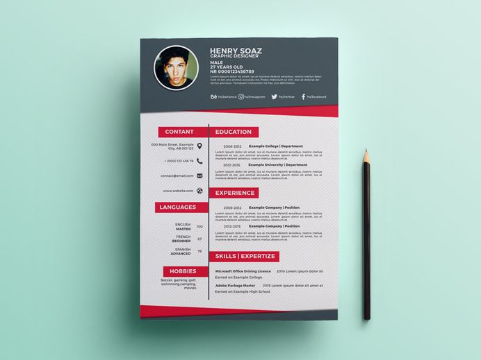 Free Flat Creative Resume Template for Job Seeker