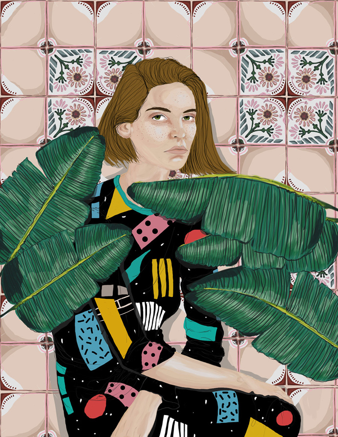 Girls & Botanical Illustration Series by Stefania Tejada